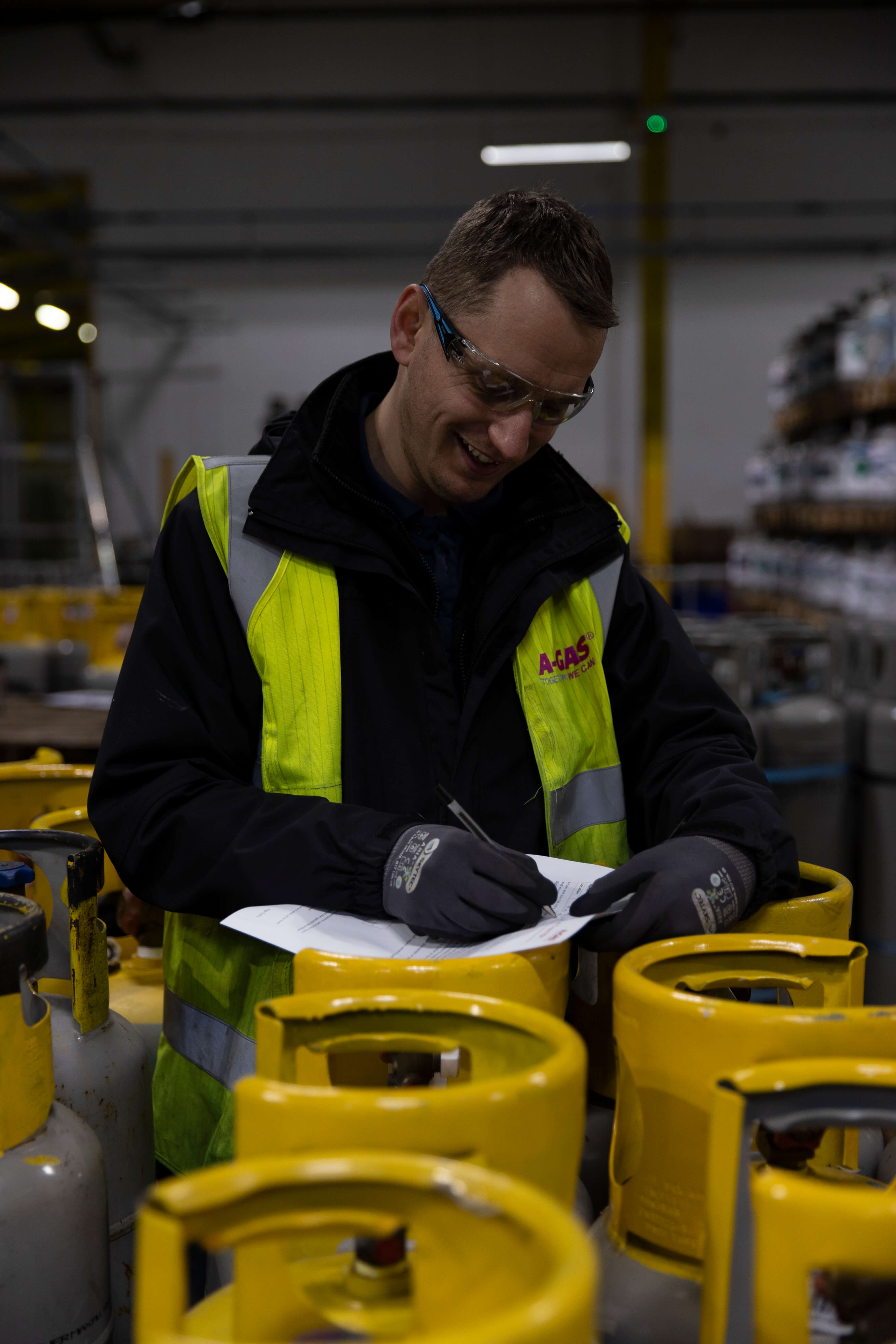 Worker With Cylinders