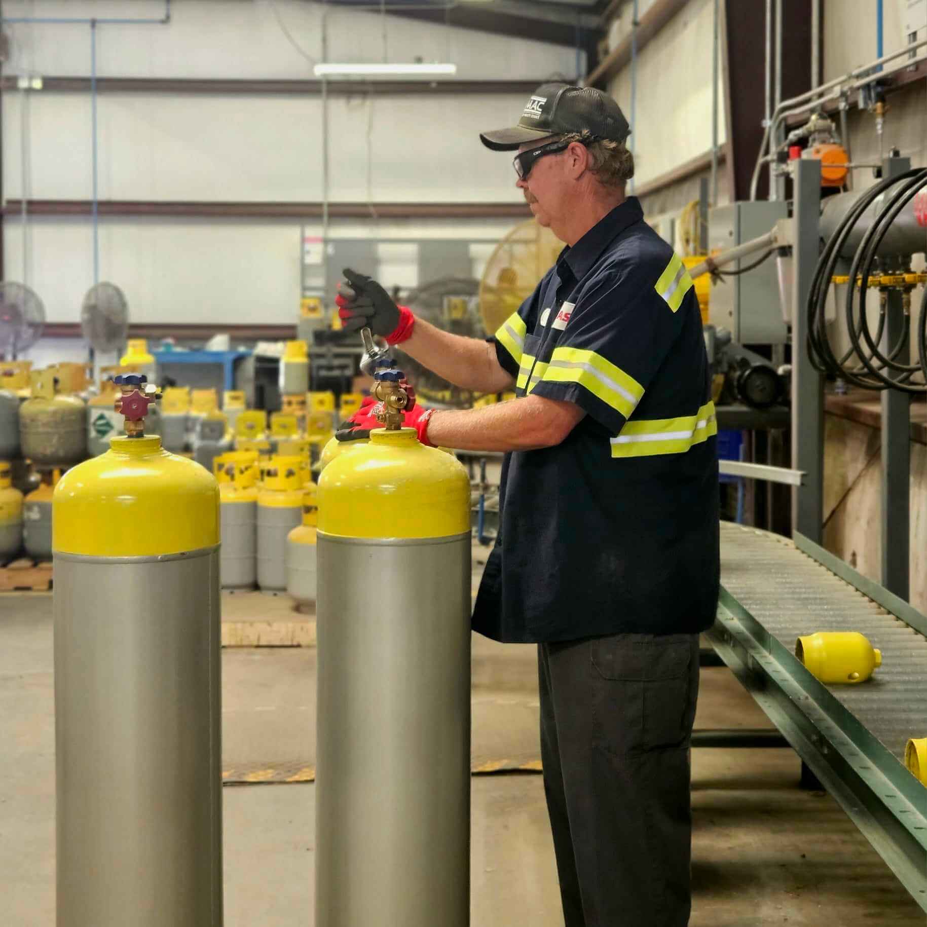 Man Working with Cylinder