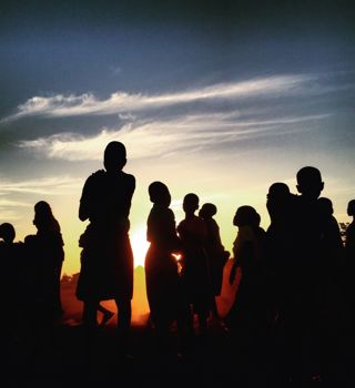 People Silhouetted
