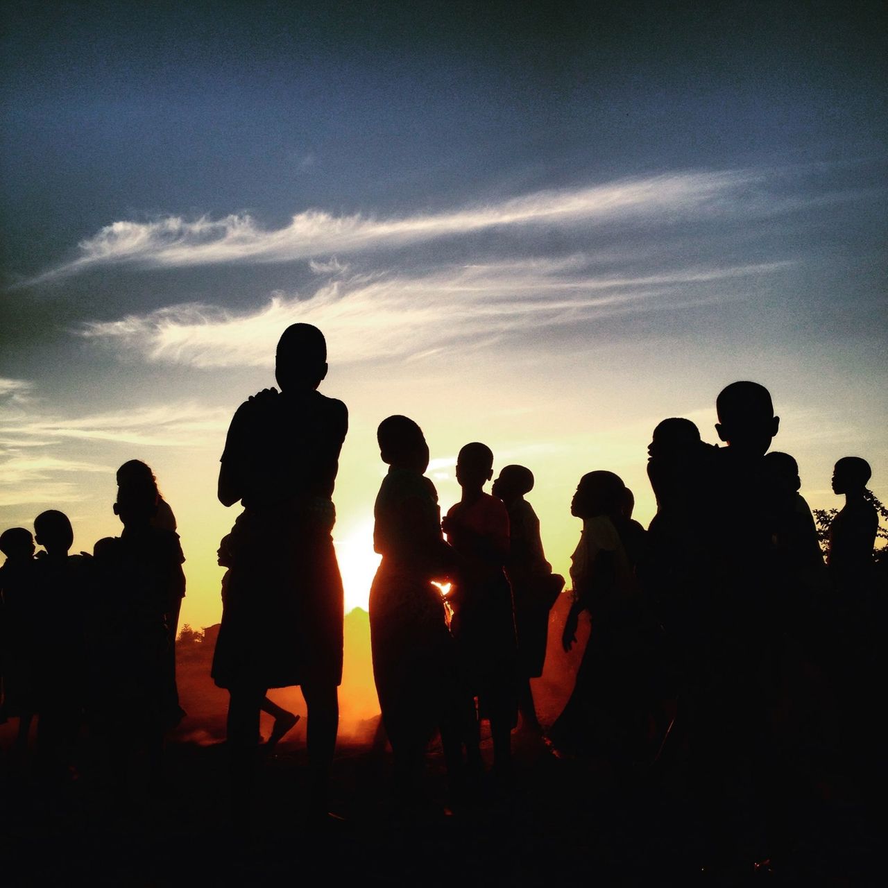 People Silhouetted