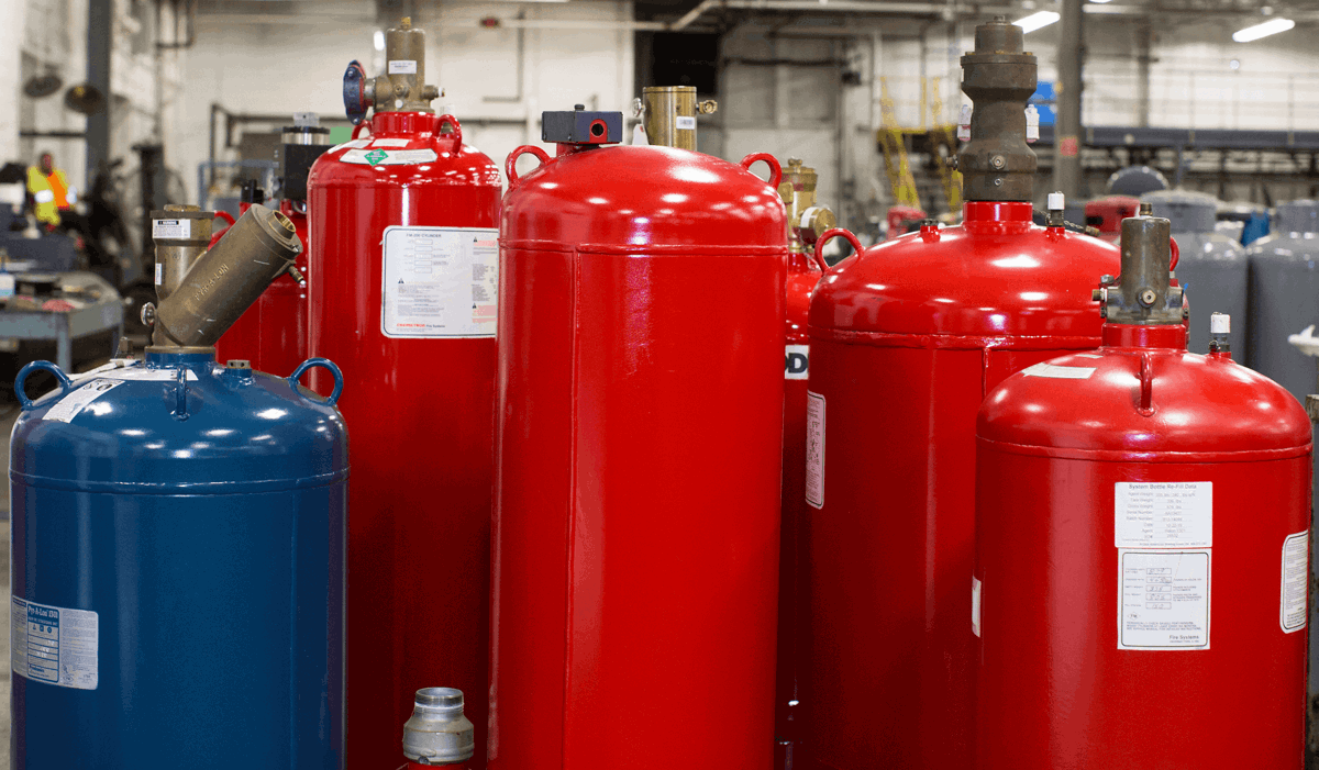 Fire suppression system recharge