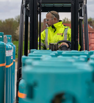 Person Driving Forklift