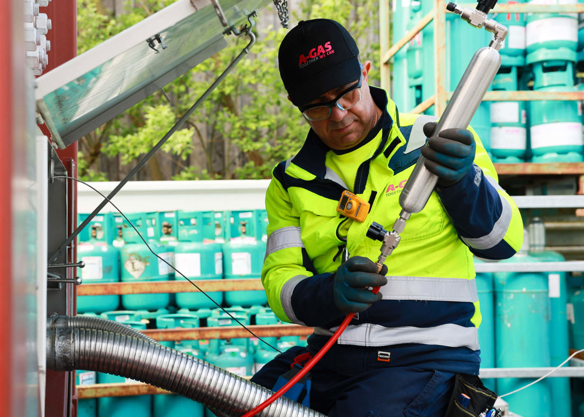 Operator Taking A Sample